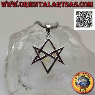 Silver pendant, unicursal hexagram (symbol of the Thélema or Thelema religion)