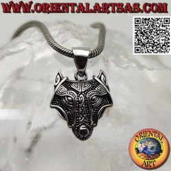 Wolf head silver pendant...
