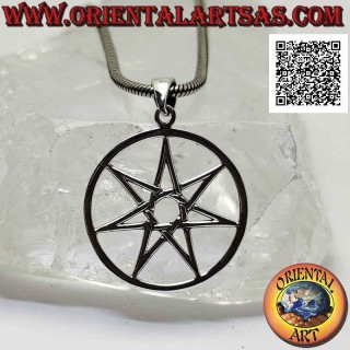 Colgante de plata, heptagrama (símbolo de la perfección del hombre en su totalidad, cuerpo y alma)