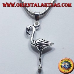ciondolo in argento fenicottero