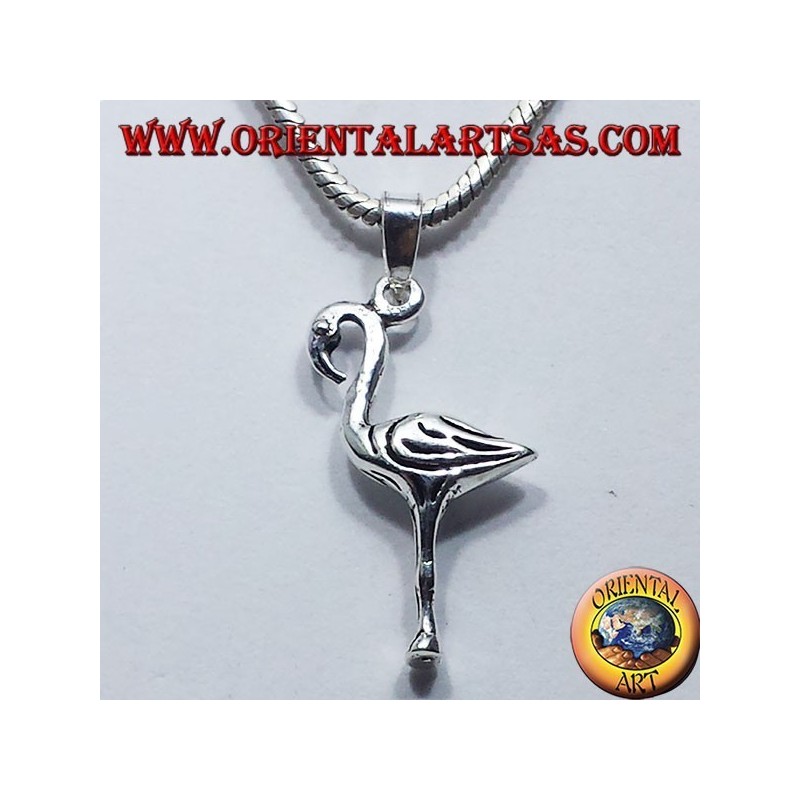 Flamingo-Anhänger aus Silber