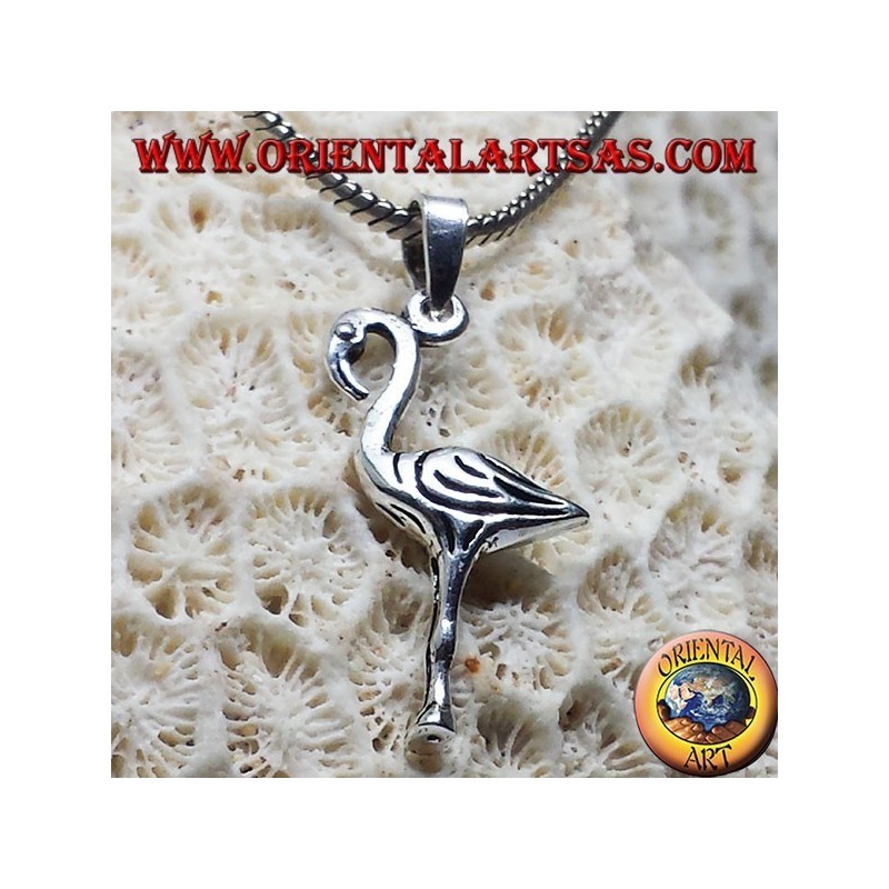Flamingo-Anhänger aus Silber