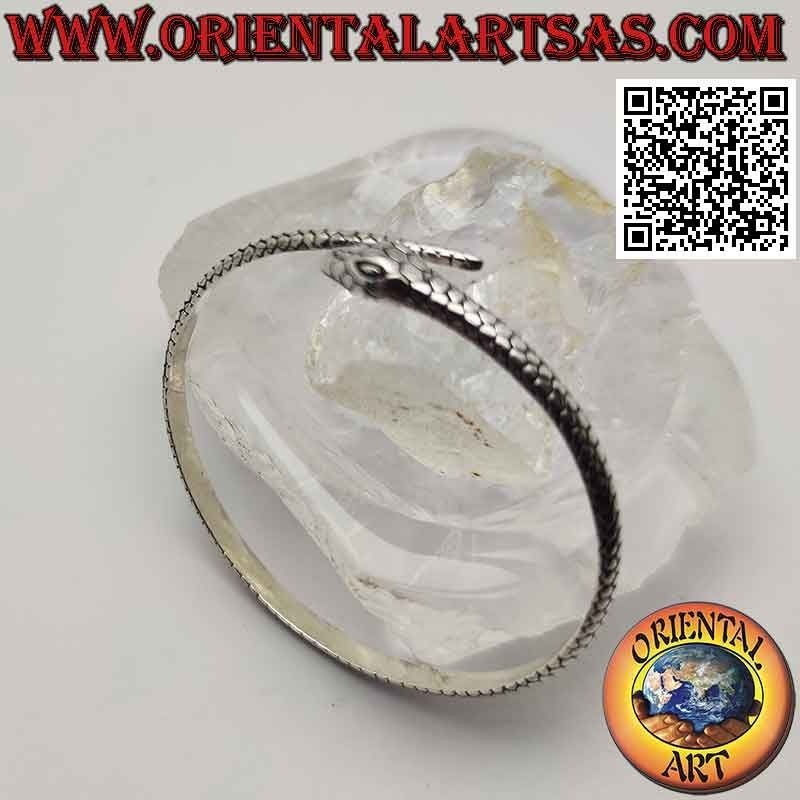 "Ouroboros" snake shaped bangle in 925 ‰ silver (ouroboros)