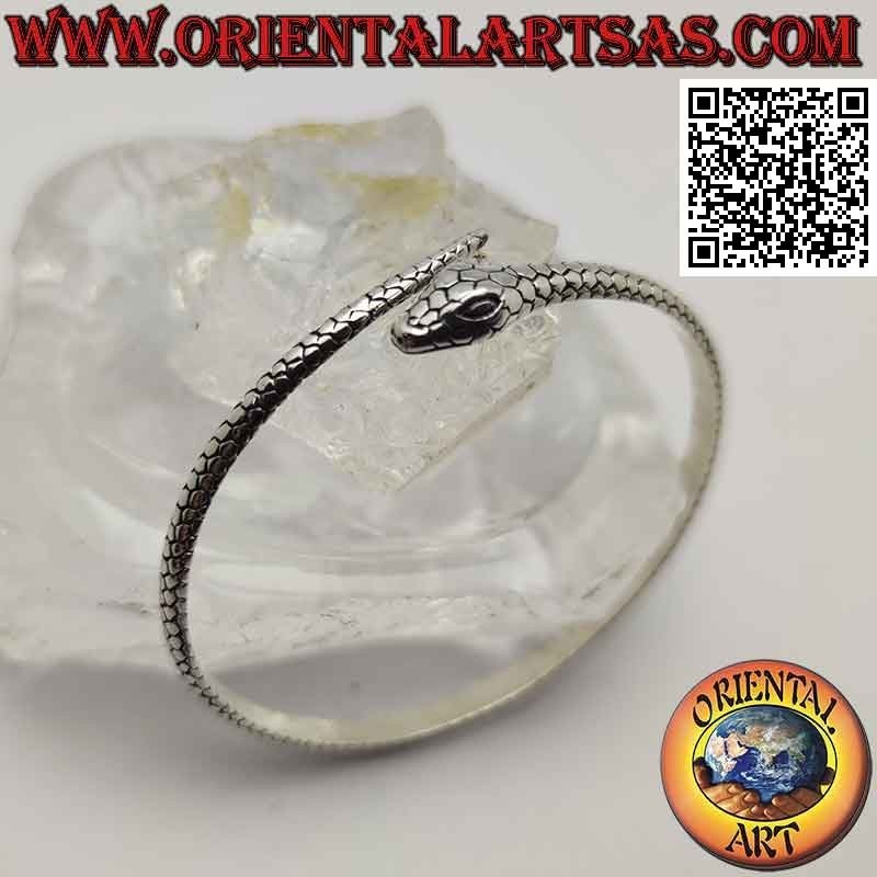 Jonc forme serpent "Ouroboros" en argent 925 ‰ (ouroboros)