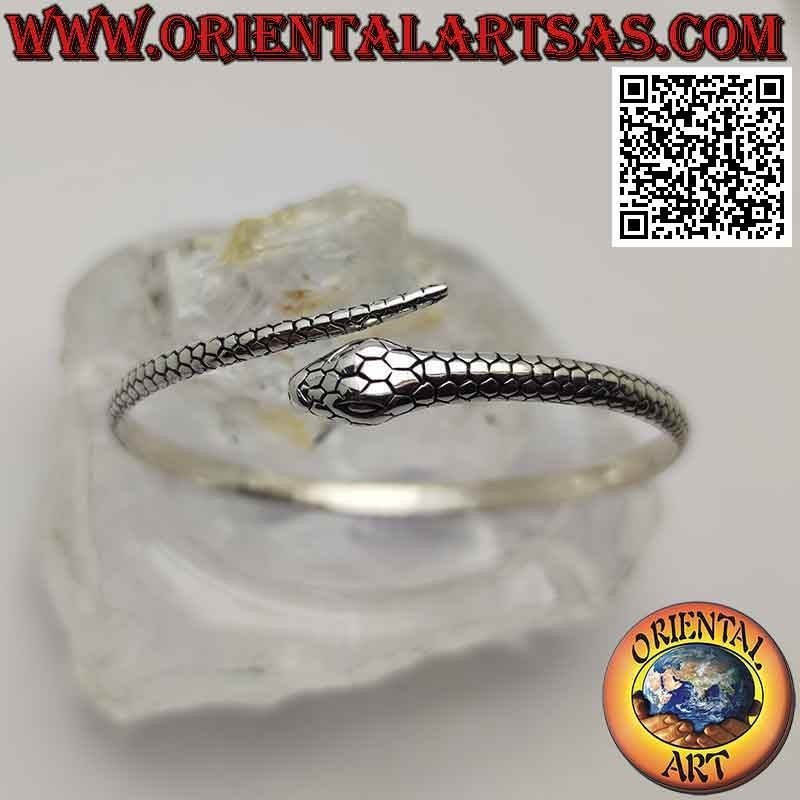 Jonc forme serpent "Ouroboros" en argent 925 ‰ (ouroboros)