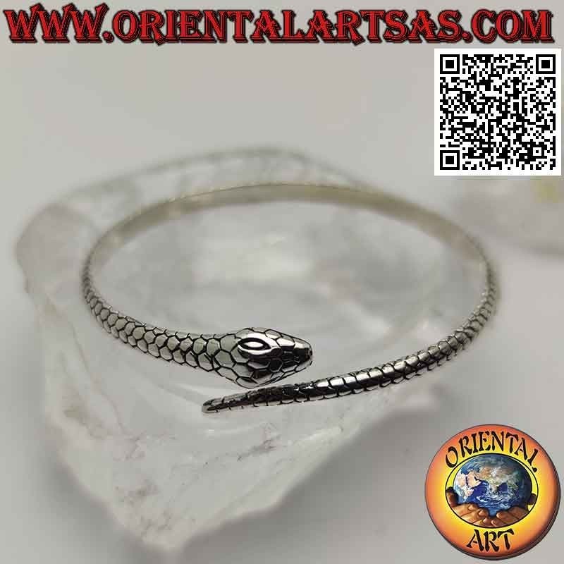 Jonc forme serpent "Ouroboros" en argent 925 ‰ (ouroboros)