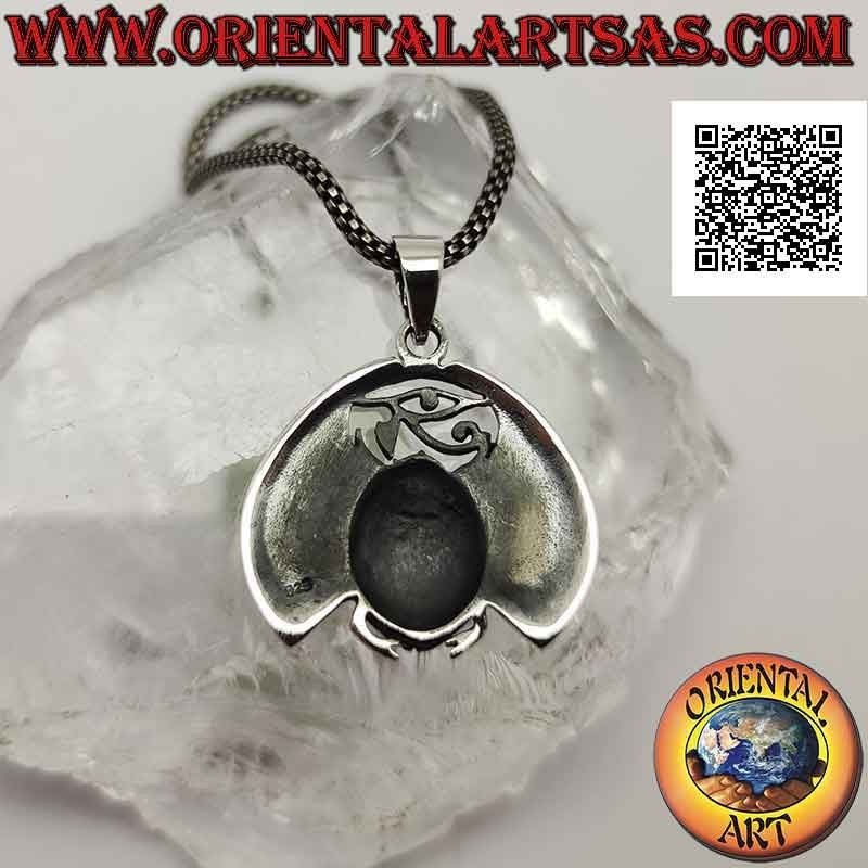Silver pendant, dung scarab with eye of Horus (Egyptian symbol of resurrection)