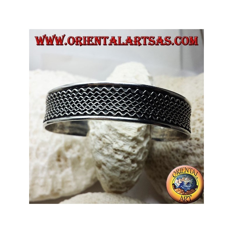 silver bracelet handmade Waves