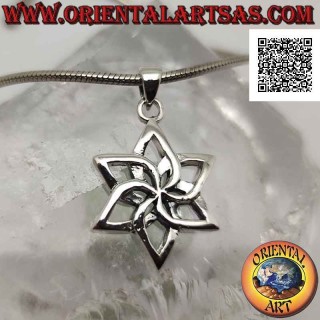 Pendentif en argent, rose celtique (symbole de vie et de renaissance, de joie et d'espoir)