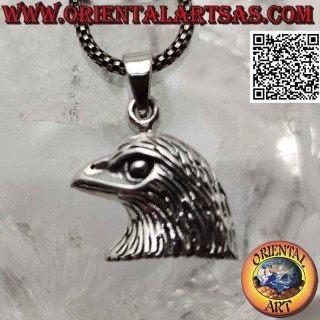 Pendentif en argent, tête d'aigle royal de profil