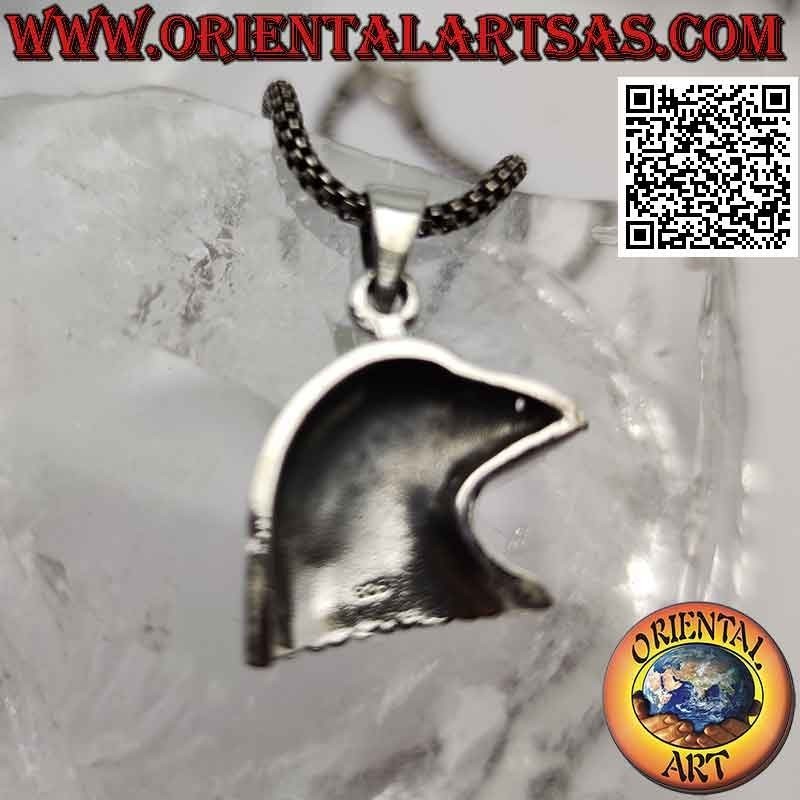 Colgante de plata, cabeza de águila dorada de perfil.