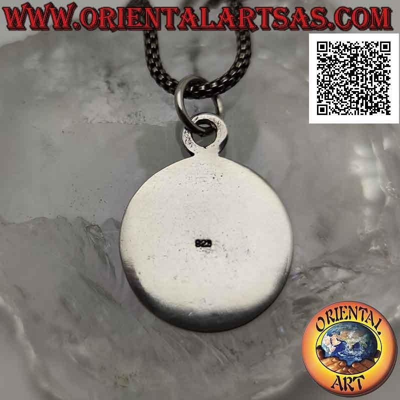 Colgante de plata, medalla con hexagrama unicursal (símbolo de la religión Thélema o Thelema)