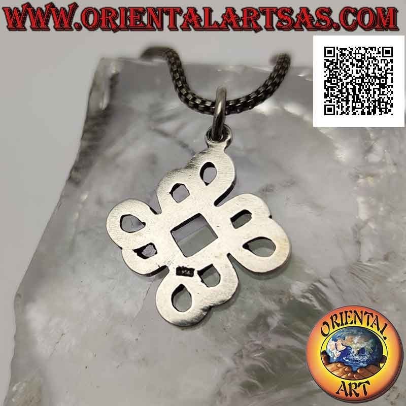 Pendentif en argent, nœud mystique de longévité et de santé (bonne chance Feng Shui)