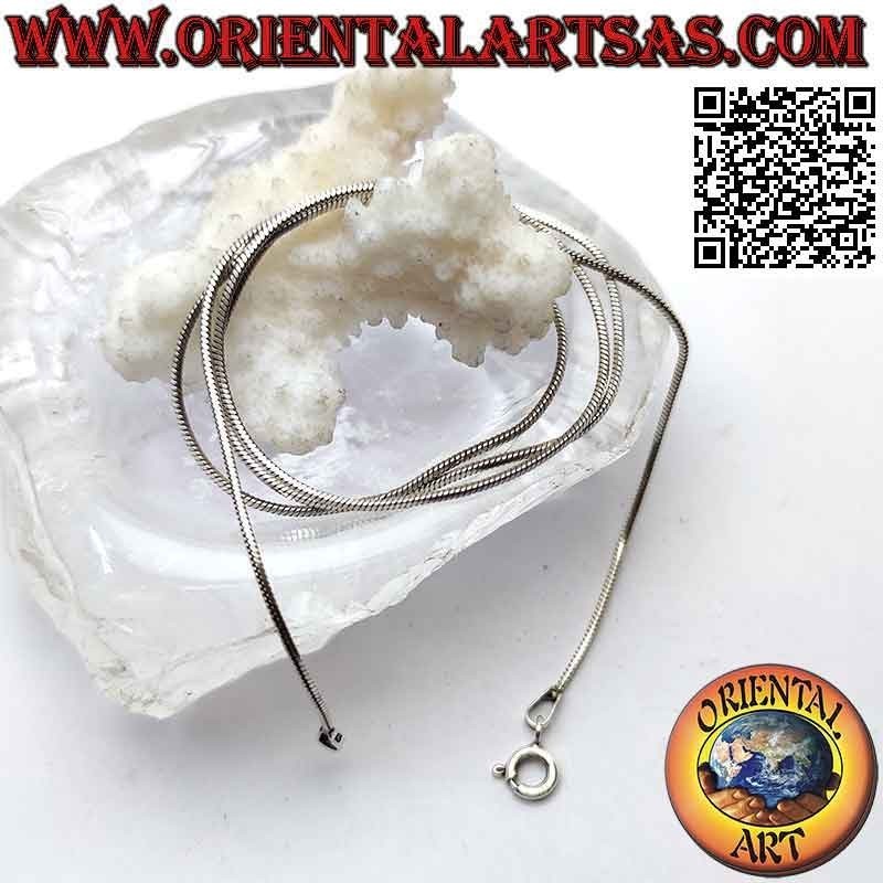 Collar de cadena de plata 925 ‰, eslabón clásico de "serpiente" o cola de ratón (grosor 0,8 mm)