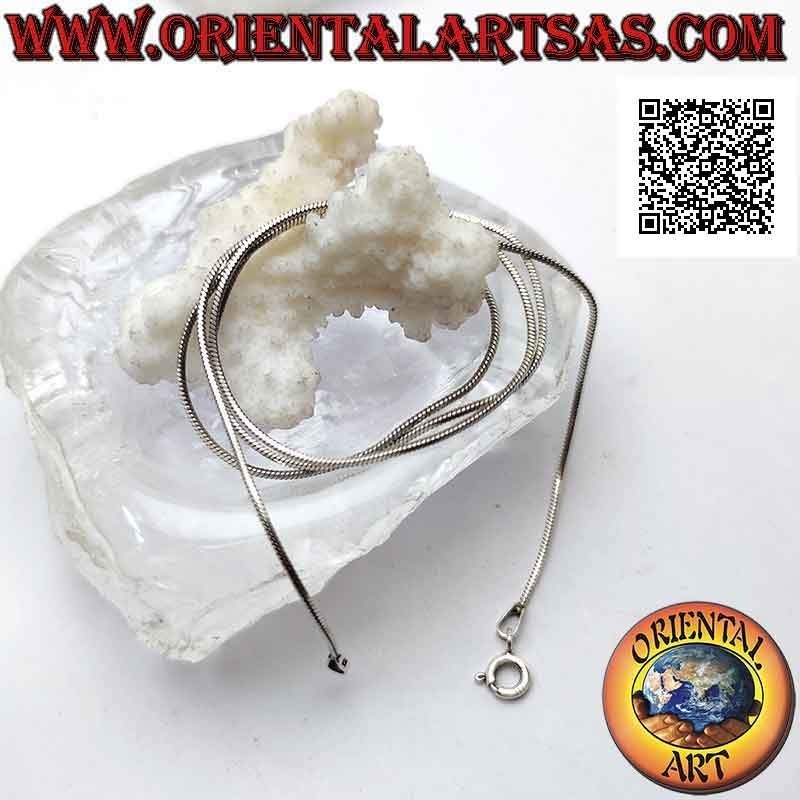 Collar de cadena de plata 925 ‰, eslabón clásico de "serpiente" o cola de ratón (1 mm de espesor)