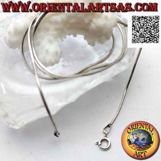 Collier chaîne en argent 925‰, lien classique "serpent" ou queue de souris (1 mm d'épaisseur)