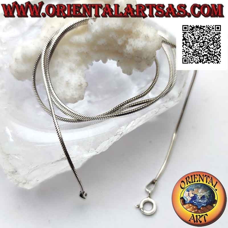 925 ‰ Silberkette, klassisches "Schlangen"-Glied oder Mausschwanz (1 mm dick)