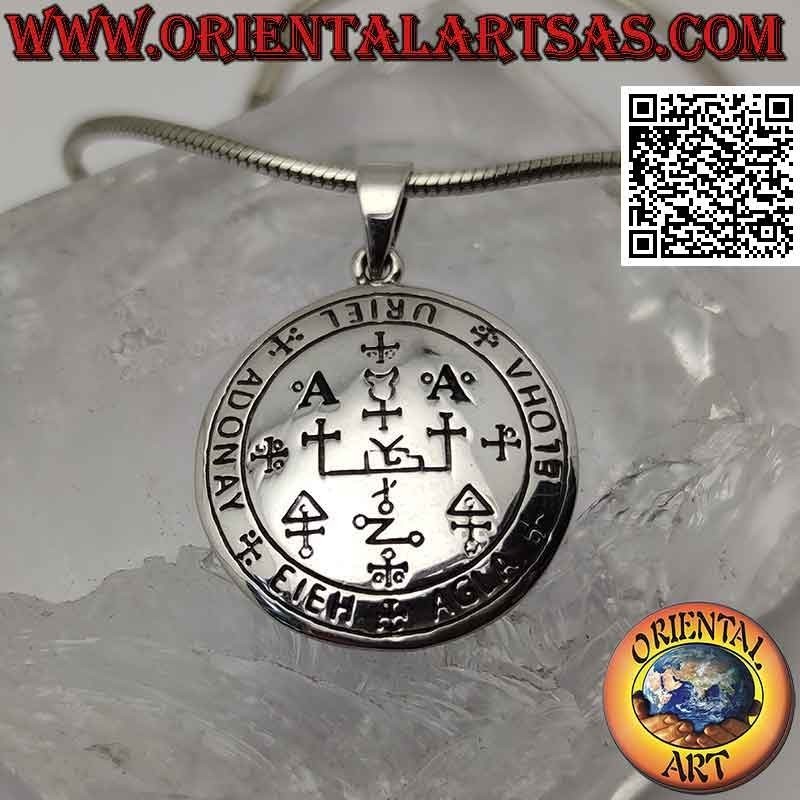 Colgante de plata, sello del arcángel Uriel (sellos del rey Salomón)