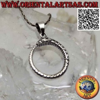 Silberanhänger in Form von Ouroboros oder Ouroboros (Ø 22 mm)