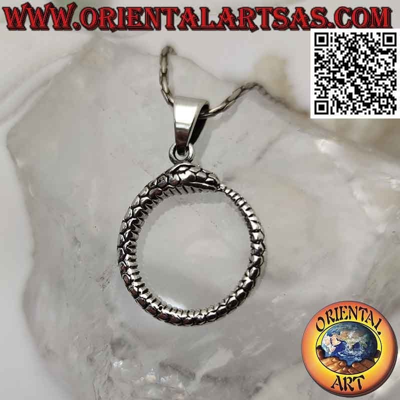 Colgante de plata en forma de Ouroboros u Ouroboros (Ø 22 mm)