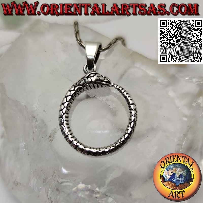 Silberanhänger in Form von Ouroboros oder Ouroboros (Ø 22 mm)