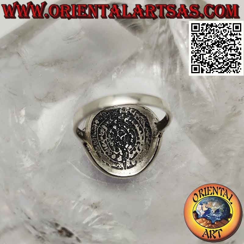 Anello in argento, "Il Disco di Festo" con lati lisci (grande)
