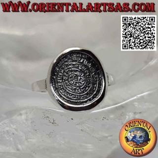 Anillo de plata, "El disco de Festos" con lados lisos (mediano)