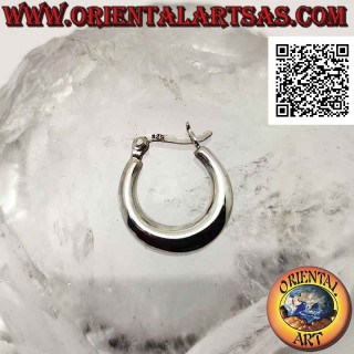Silver earrings, smooth pointed crescent circles 18 x 16 x 3.5 mm (lever)