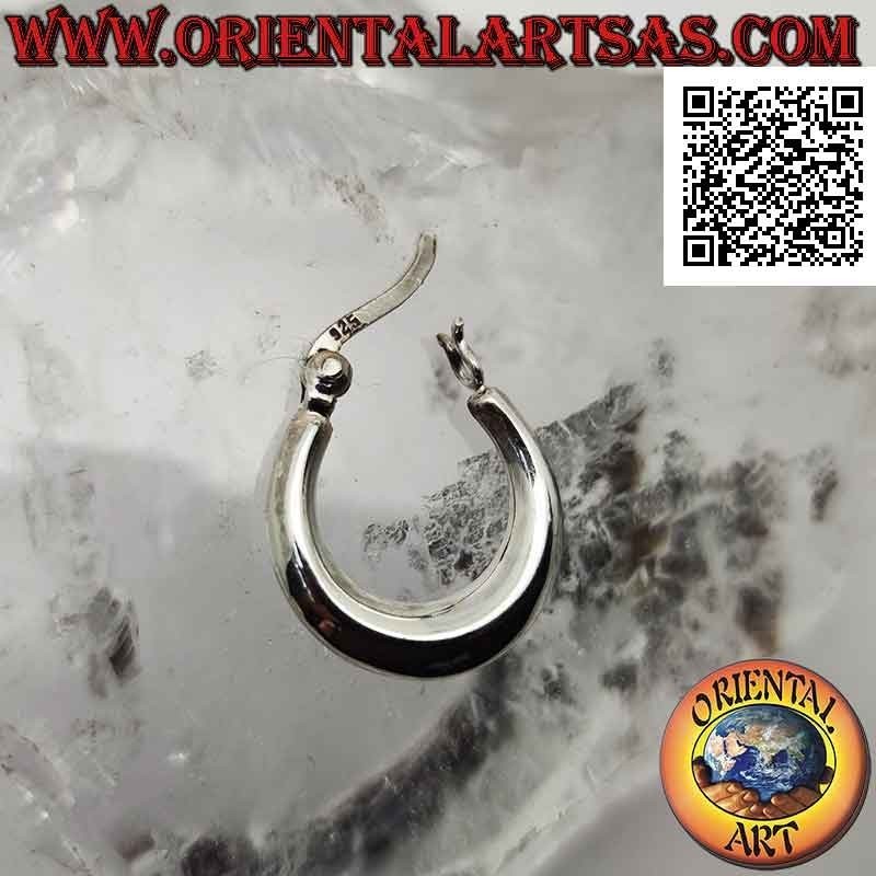 Pendientes de plata, círculos en forma de media luna de punta suave 18 x 16 x 3,5 mm (palanca)