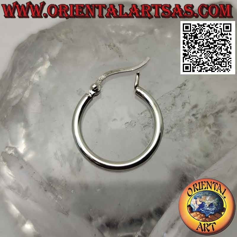 Boucles d'oreilles en argent, simples cercles lisses de 2,5 mm d'épaisseur (levier)