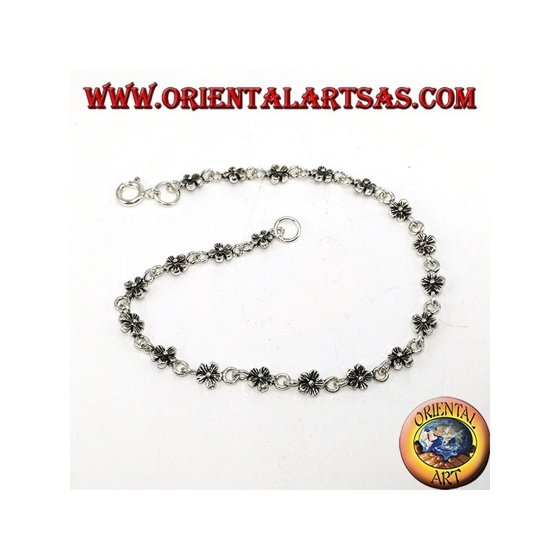 Bracciale di fiorellini bifacciali in argento 925