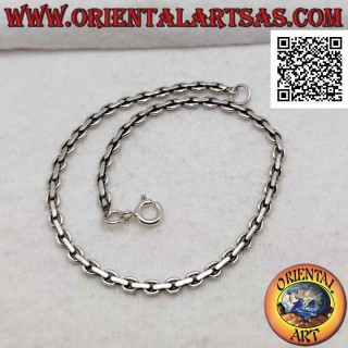 Bracelet en argent 925 ‰ avec anneaux chaînes plates (19,5)