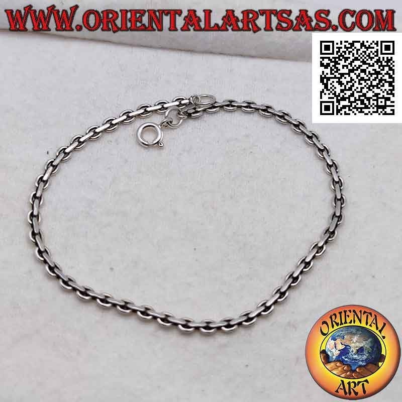 Bracelet chaîne anneau plat en argent 925 ‰ (21)