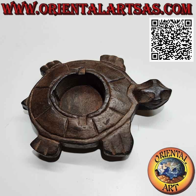 Aschenbecher in Schildkrötenform aus Teakholz (groß)