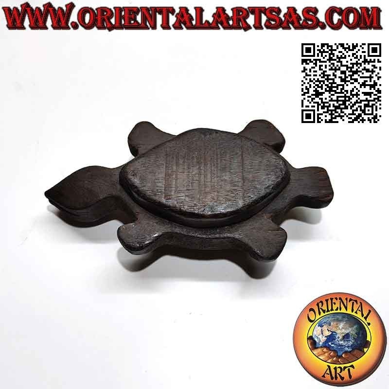 Cendrier en forme de tortue en bois de teck (petit)