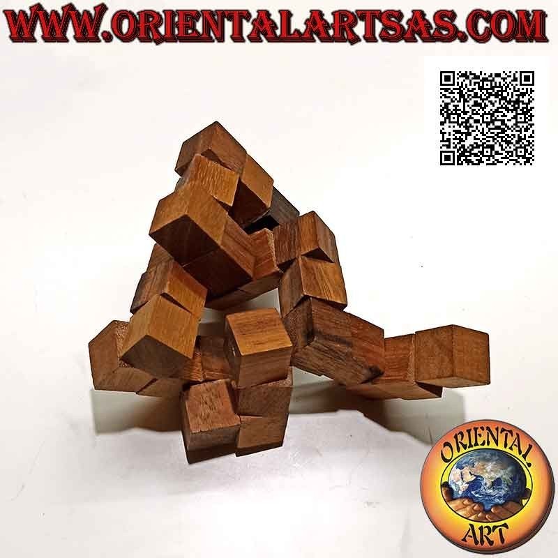 Logic game (puzzle), "magic cube" snake in suar wood (small)