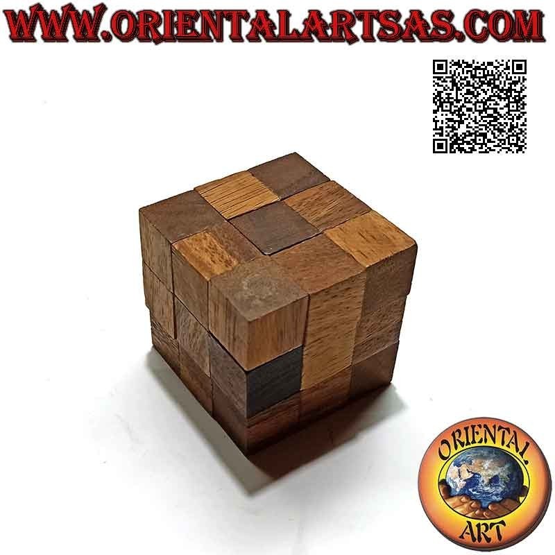 Jeu de logique (puzzle), serpent " cube magique " en bois de suar (petit)