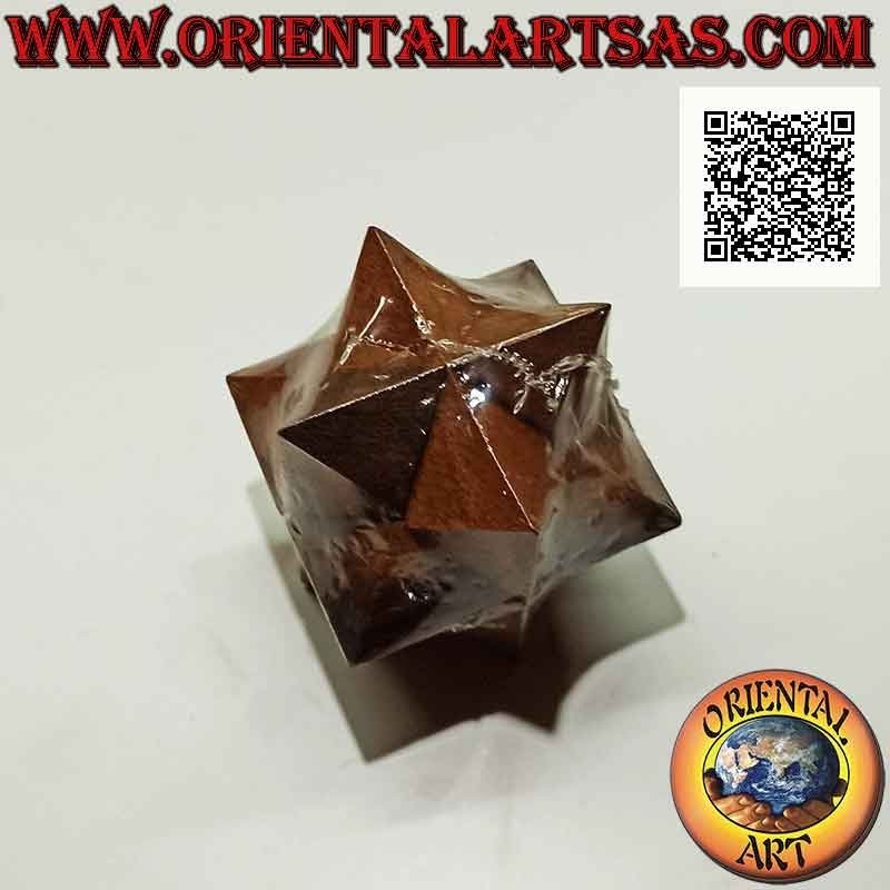 Juego de lógica (rompecabezas), estrella polar o estrella de Leonardo en madera de suar (entrelazados)