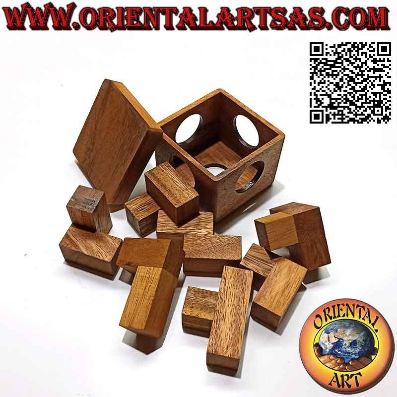 Logikspiel (Denkspiel), Puzzlewürfel "die halbe Stunde" von Stewart Coffin (Somawürfel mit einer Lösung)
