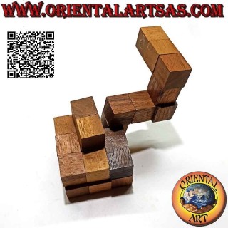 Jeu de logique (puzzle), serpent " cube magique " en bois de suar (grand)