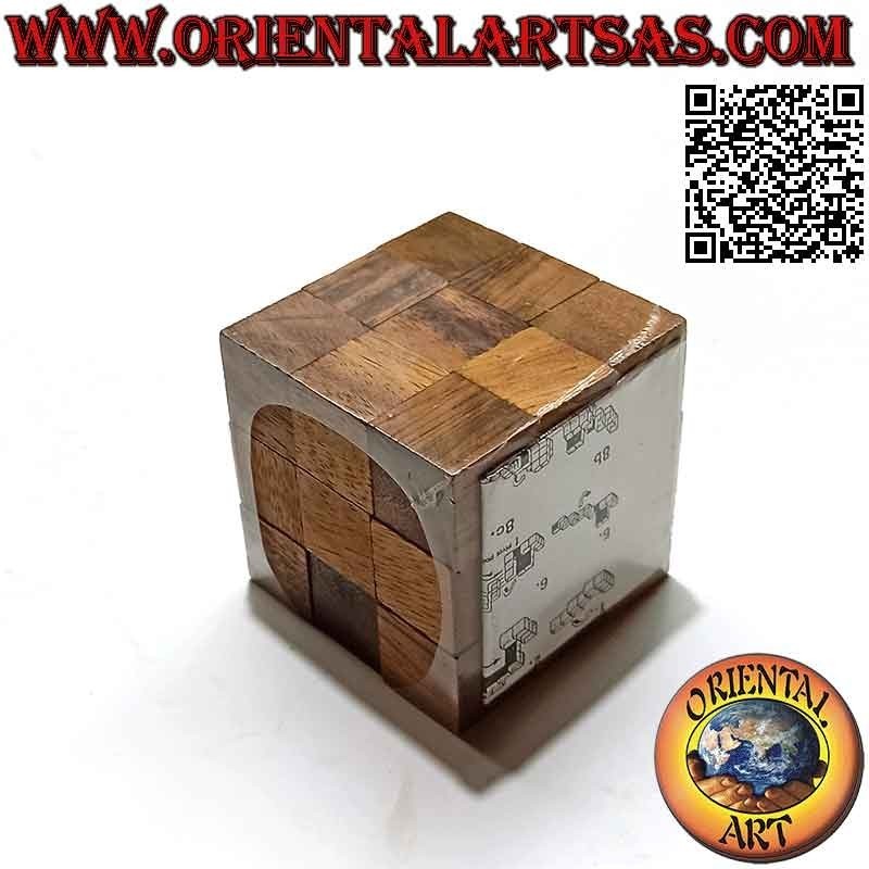 Gioco di logica (rompicapo), serpente "cubo magico" in legno di suar (grande)