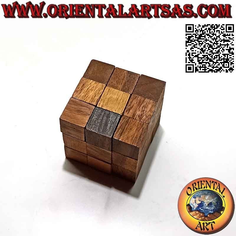 Juego de lógica (rompecabezas), serpiente "cubo mágico" en madera de suar (grande)