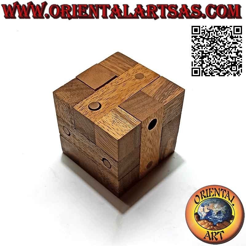 Logic game (puzzle), "the nailed cube" in suar wood