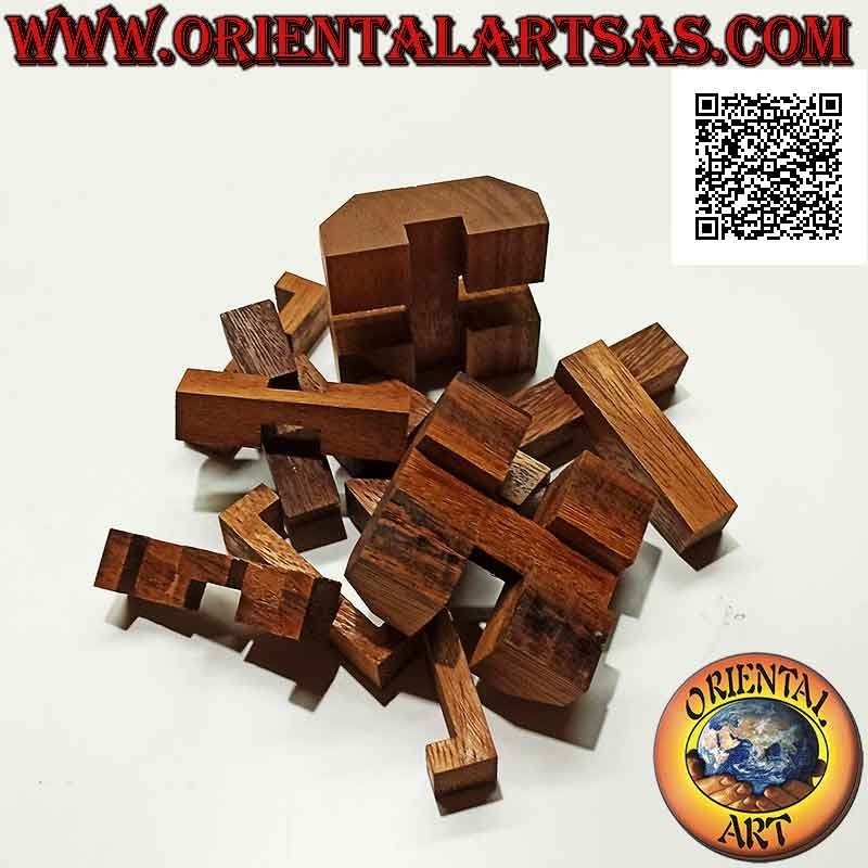 Jeu de logique (puzzle), "le cube de diamant 3D" en bois de suar