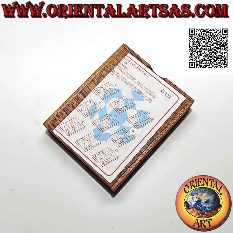 Juego de lógica (rompecabezas), "Khun Phaen" (juego tailandés) en madera de suar