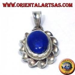 Silver Pendant With Oval Lapis Lazuli