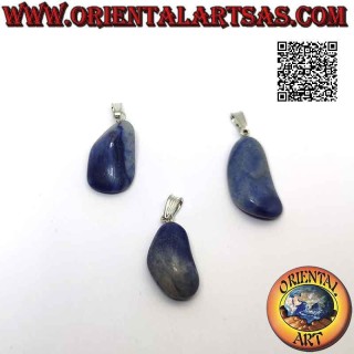 Trommelpolierter Blauer Naturquarz Anhänger | Oriental Art