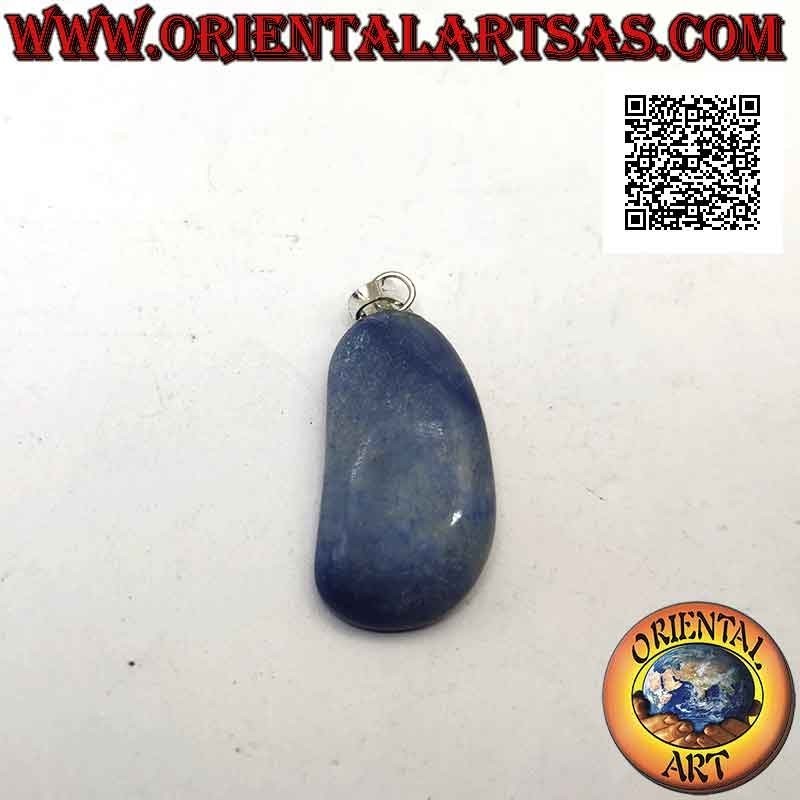 Trommelpolierter Blauer Naturquarz Anhänger | Oriental Art