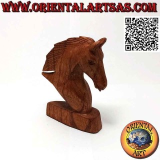 Scultura testa di cavallo in legno di pino americano da 12 cm