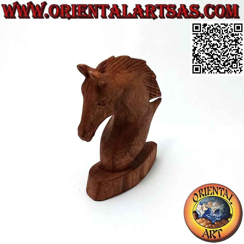 Scultura testa di cavallo in legno di pino americano da 12 cm
